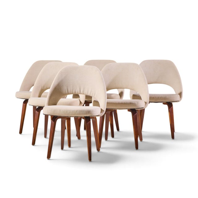 Mid-Century Modern Eero Saarinen for Knoll Mid Century Bentwood Executive Dining Chairs - Set of 6 For Sale - Image 3 of 10