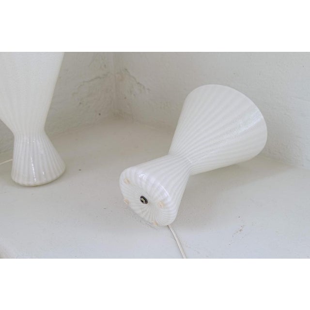 Large Classic White Murano Table Lamps, Italy, 1970s, Set of 2 For Sale - Image 13 of 15