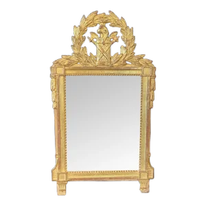 Antique French Acanthus Wreath Mirror With Original Gold Gilt