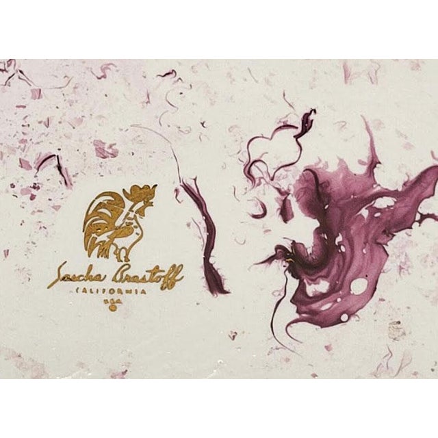 Sascha Brastoff Mid Century Sascha Brastoff Surf Ballet Dinner Plate - Pink & Gold For Sale - Image 4 of 5