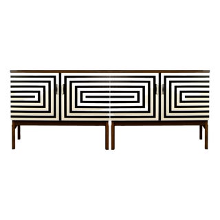 Modular Sideboard with Op Art Motif, 1970s, Set of 2 For Sale