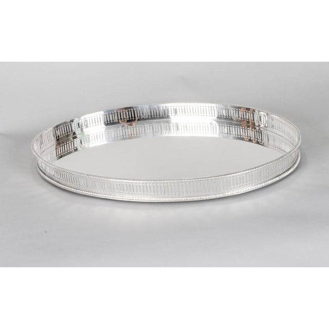 Antique 20th Century Victorian Oval Silver Plated Gallery Tray, 1920s For Sale - Image 3 of 12