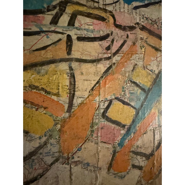 Orange Original Mixed Media Collage Painting by Danny O (Daniel O'Connor) For Sale - Image 8 of 8