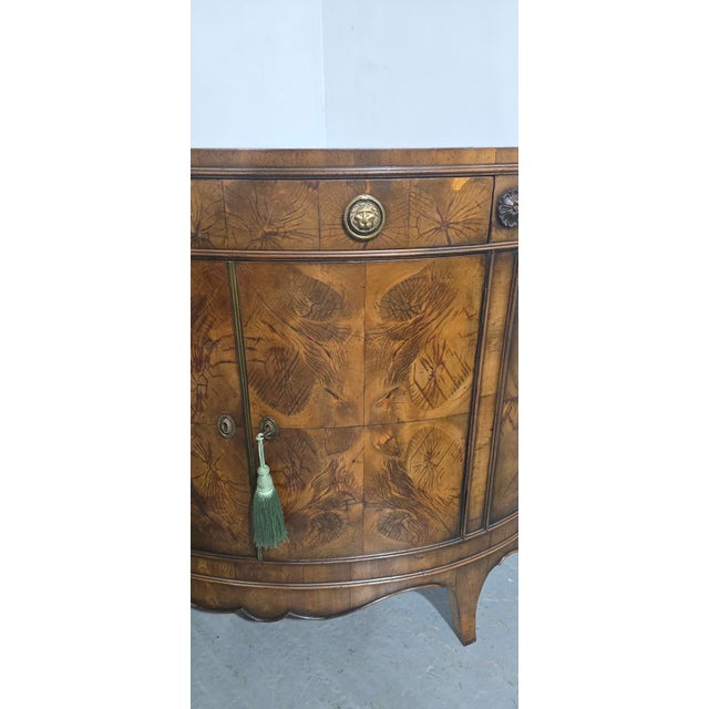Antique Demi Lune Sideboard in Yew Wood, 1910 For Sale - Image 11 of 18
