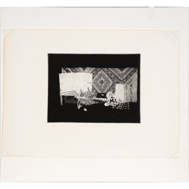 "La Paz De La Muerte" - Still Life Etching in Ink on Paper For Sale - Image 9 of 9