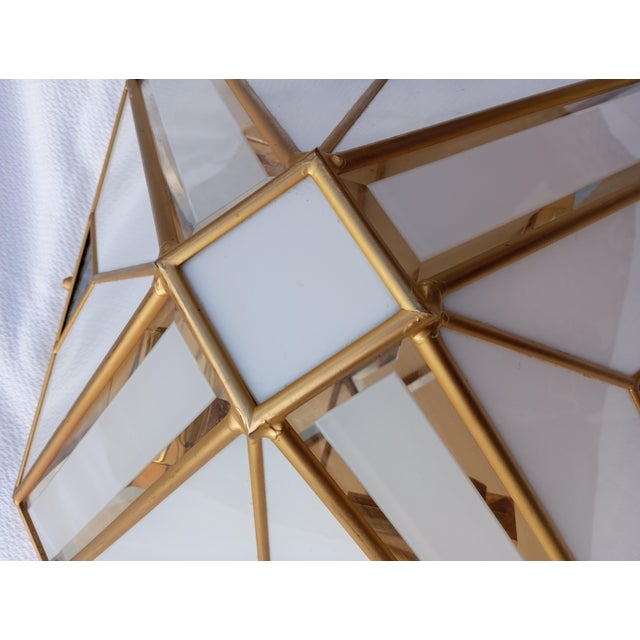 1970s Modern Pyramid-Shaped Opal Glass Wall Lamps, Italy, 1970s, Set of 2 For Sale - Image 5 of 16