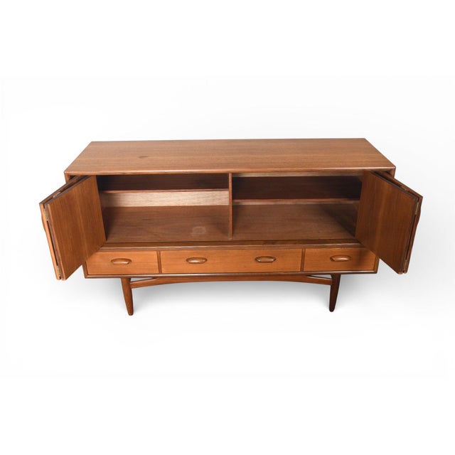 G Plan Mid 20th Century Small G Plan "Scandinavian Range" Credenza in Teak For Sale - Image 4 of 9