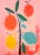 Capturing the essence of modern abstract art with a touch of nature, this "Abstract Citrus Trio on Pink Backdrop" art...