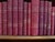 French Lot of 40 Vintage Leather Bound Books in French With Decorative Red Bindings For Sale - Image 3 of 8