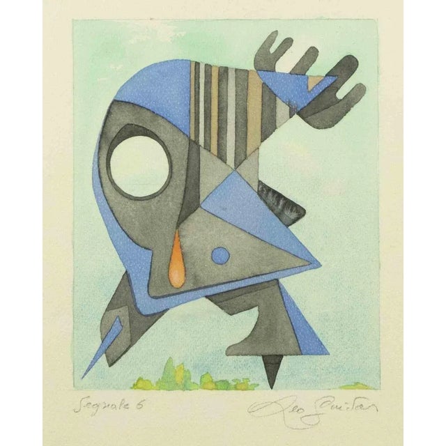 Modern Leo Guida, Signal 6, Watercolor, 1970s For Sale - Image 3 of 4