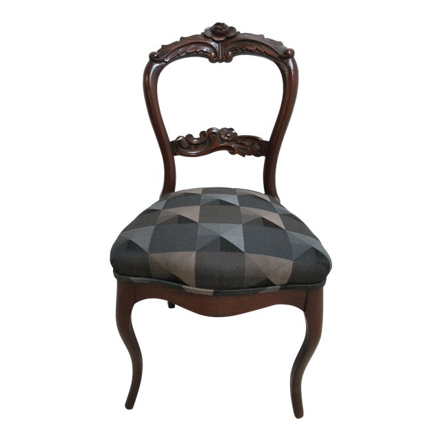 Antique Victorian Rose Carved Walnut Side Chair Chairish