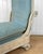 Vintage French Empire Style Blue Upholstered Chaise Lounge For Sale - Image 10 of 12