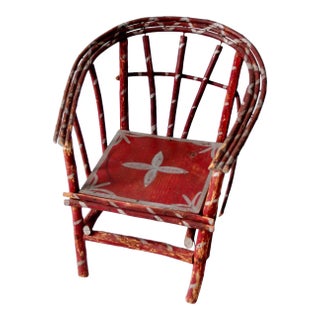 Antique Folk Art Children's Chair For Sale