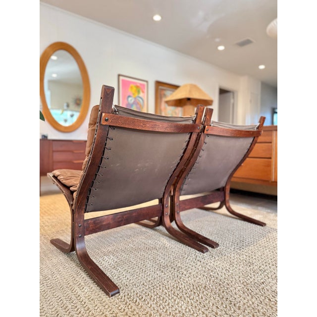 Classic set of “Siesta” chairs in a cognac leather by Ingmar Relling for Westnofa, circa 1960s. A Scandinavian modern icon...