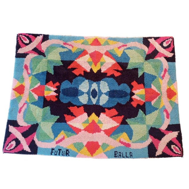 Vintage Flowers and Space Rug, Italy, 1980s For Sale - Image 13 of 18