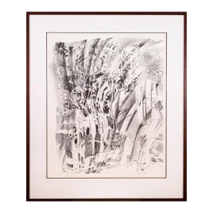 Glen Michaels Signed Bricktown People Mover Station Pen & Oil Drawing on Paper