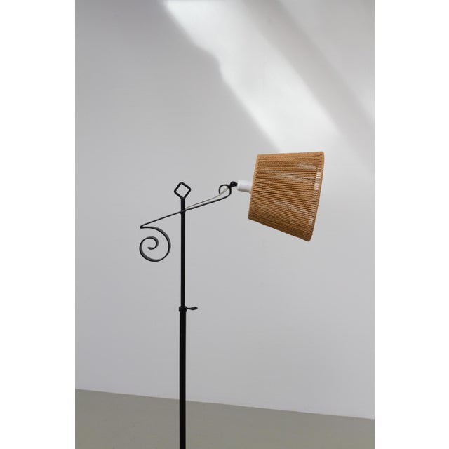 Swedish Forged Iron Tripod Floor Lamp, 1940s For Sale - Image 9 of 17