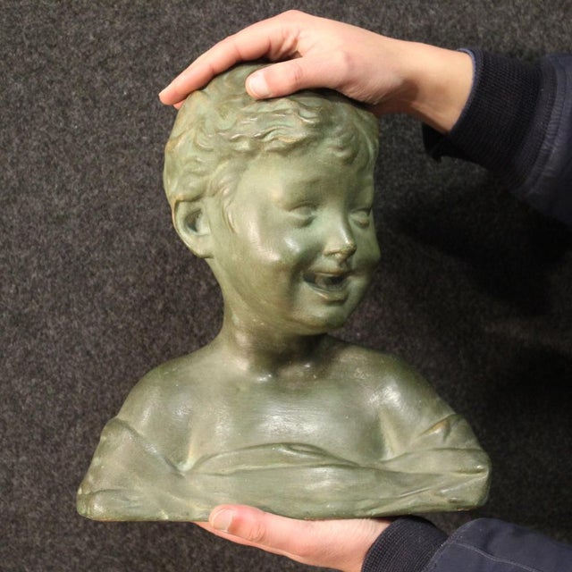 Italian Terracotta Bust of a Child, 20th Century For Sale - Image 3 of 13