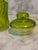 Vintage Green Glass Apothecary Jar With Optic Swirl For Sale - Image 9 of 13