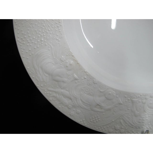 Wonderful bisque porcelain oval serving tray by Rosenthal in ornate whimsical 'Magic Flute' design by Bjorn Wiinblad....