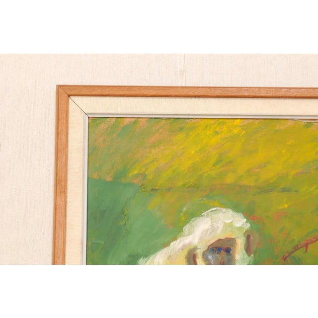 Mid-Century Modern Danish 1930's Framed Painting of Monkeys For Sale - Image 3 of 11