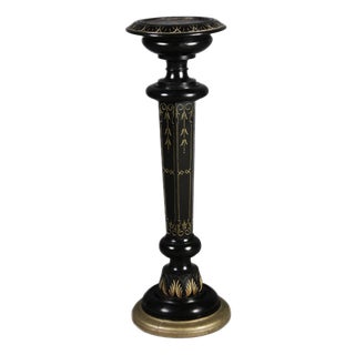 Antique Art Nouveau Floral Column in Black Gold, 1900 For Sale