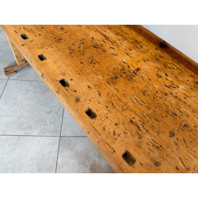 Brown German Workbench in Pine For Sale - Image 8 of 10