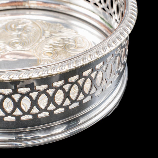Silver Vintage Wine Coaster Duo, English, Silver Plate, Champagne Bottle Stand, c.1960 For Sale - Image 8 of 10