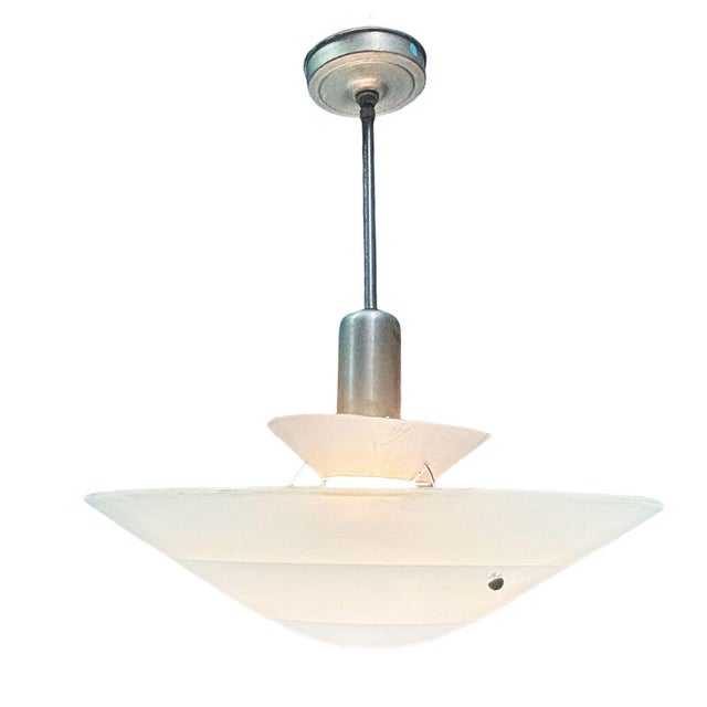 Memphis Streamline Sky Blue Art Glass Chandelier Pendant Light by Three Zone For Sale In Los Angeles - Image 6 of 11