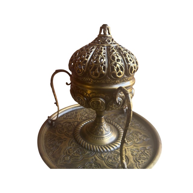 Hand-Chased Brass Incense Burner For Sale - Image 10 of 12