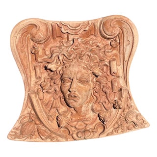 Art Nouveau Terracotta Medusa Panel, Impruneta, Italy, 20th Century For Sale