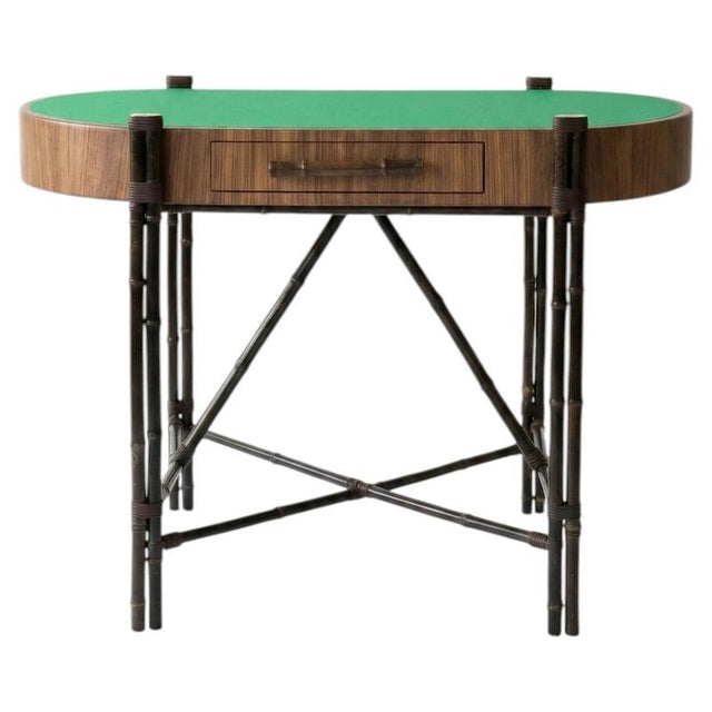 Metal Nomad Desk in Walnut and Real Bamboo by Auste Ost For Sale - Image 7 of 7