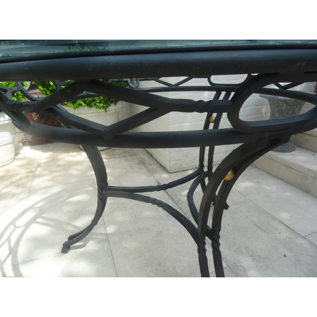 Vintage Iron Neoclassical Center Table For Sale - Image 9 of 11