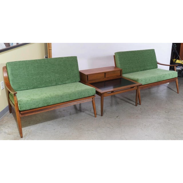 1960s Mid Century Modern Walnut Sectional Sofa by Tell City Chair Company For Sale - Image 4 of 13