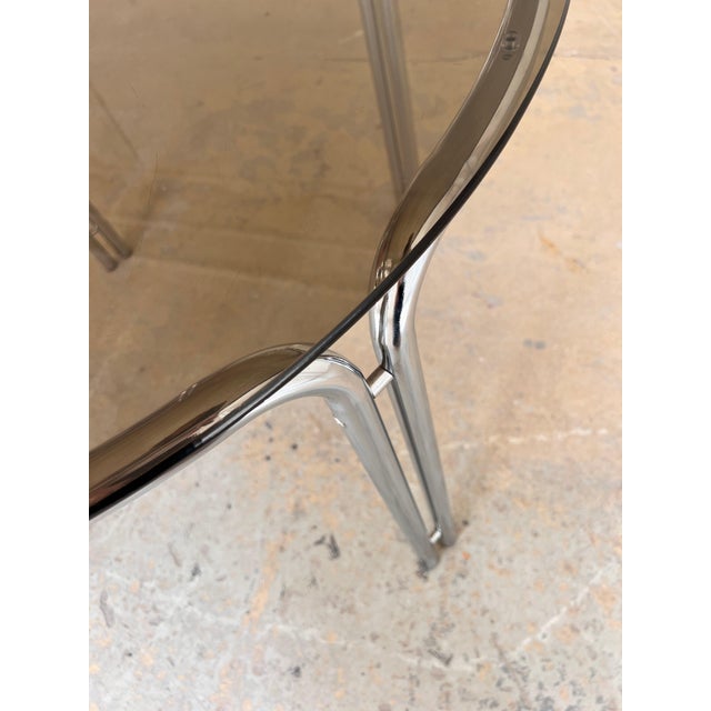 Dining Table in Chrome & Tinted Glass, 1970s For Sale - Image 5 of 11