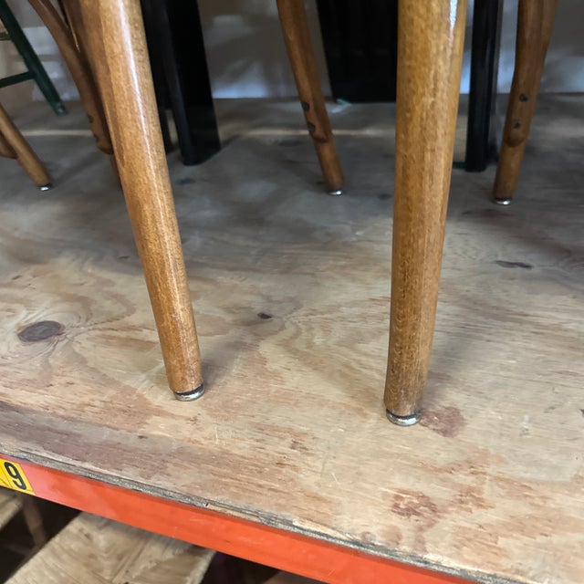 Brown 1970s Collection of Floral Cushioned Bentwood Looped Arms Dining Chairs- Set of 4 For Sale - Image 8 of 11
