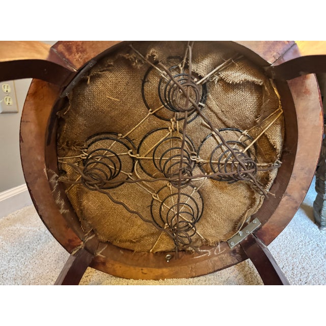 Antique Victorian Barrel Tub Chair | Green Man Carved Crest | Reupholstery Project | C. 1870–1880 For Sale - Image 9 of 10