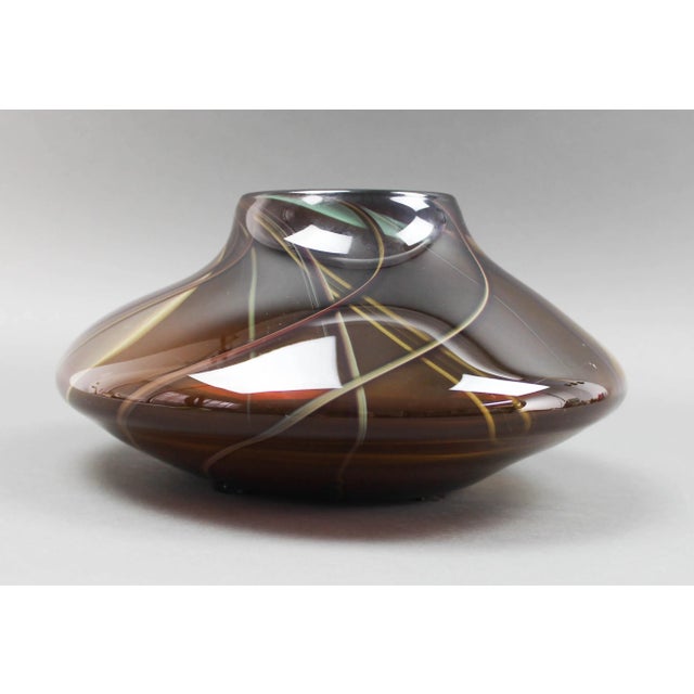 Stephen Jon Clements 1983 Signed Hand Blown Art Glass Vase Vessel For Sale - Image 10 of 10