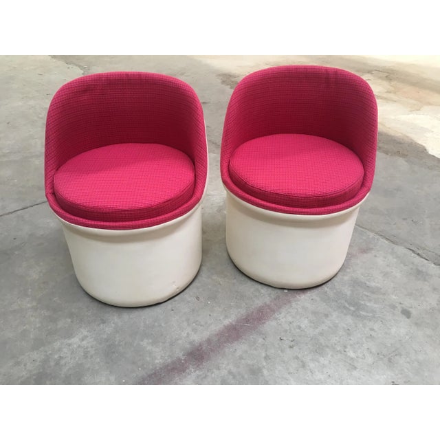 Set of Italian Faux Leather & Fabric Side Chairs, 1970s For Sale - Image 4 of 16