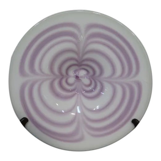 Castilian Purple & White Blown Glass Plate For Sale