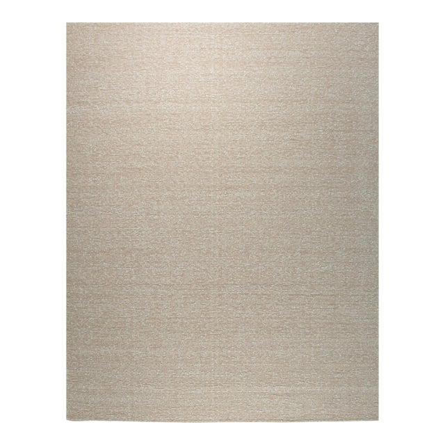 8x10 Freya Graceful Pink Minimalist Contemporary Handmade Wool Carpet Rug For Sale