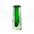 Glass Hand Blown Murano Fluid Vase in Clear With Emerald Green and Bubble Details For Sale - Image 7 of 11