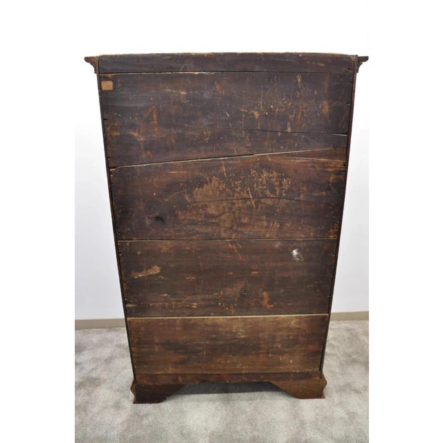 Antique 18th Century Georgian Mahogany Highboy Tall Chest 9 Drawer Dresser For Sale - Image 10 of 12