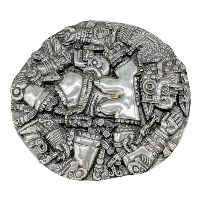 Aztec Coyolxauhqui Relief by d'Argenta (.925 Silver) For Sale