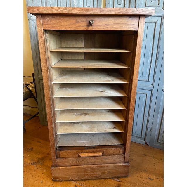 French Roller Shutter Cabinet, 1920s For Sale - Image 10 of 12