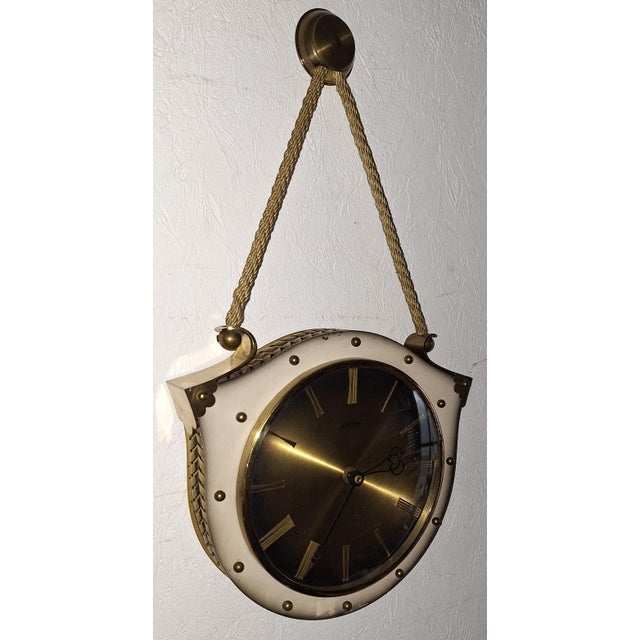 Mid-Century Modern Mid-Century German Wall Clock by Atlanta, 1950s For Sale - Image 3 of 5