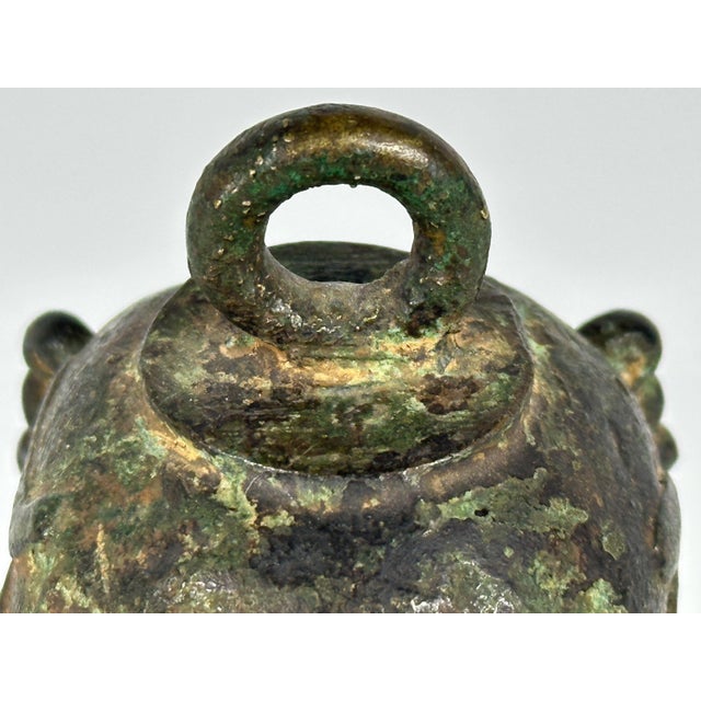 Metal Antique Chinese Bronze Altar Bell: 18th Century Calligraphy For Sale - Image 7 of 10