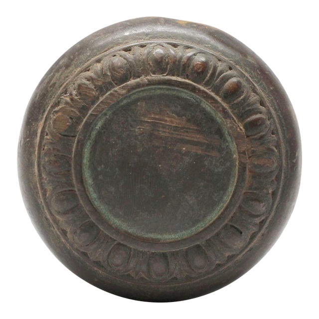 Antique Egg & Dart Bronze Entry Door Knob For Sale