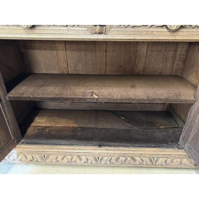 French Carved Oak Hunting Sideboard, 1860 For Sale - Image 14 of 18