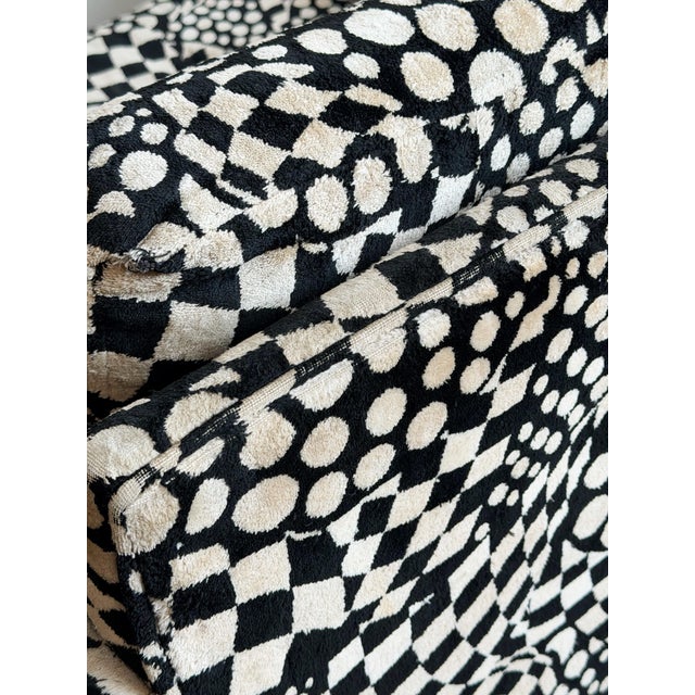 Chrome and Optical Velvet Chair by Milo Baughmann For Sale - Image 11 of 12